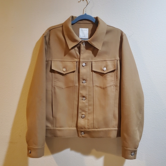 Sandro Men's Wool Overshirt Jacket Camel / Tan color